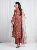 Edenrobe Allure Brown Printed Khaddar 3-Piece Suit | EWU6A3-37080-3P