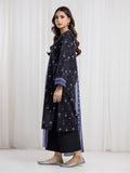 Edenrobe Allure Black Printed Khaddar 3-Piece Suit | EWU6A3-37081-3P