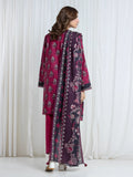 Edenrobe Allure Magenta Printed Khaddar 3-Piece Suit | EWU6A3-37099-3P