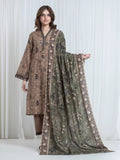 Edenrobe Allure Fawn Printed Khaddar 3-Piece Suit | EWU6A3-37101-3P
