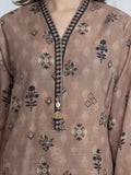 Edenrobe Allure Fawn Printed Khaddar 3-Piece Suit | EWU6A3-37101-3P