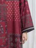 Edenrobe Allure Maroon Printed Khaddar 3-Piece Suit | EWU6A3-37107-3P