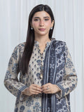 Edenrobe Allure Beige Printed Khaddar 3-Piece Suit | EWU6A3-37108-3P