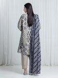 Edenrobe Allure Beige Printed Khaddar 3-Piece Suit | EWU6A3-37108-3P