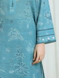 Edenrobe Allure Teal Printed Khaddar 3-Piece Suit | EWU6A3-37116-3P