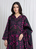 Edenrobe Allure Black Printed Khaddar 3-Piece Suit | EWU6A3-37121-3P