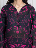 Edenrobe Allure Black Printed Khaddar 3-Piece Suit | EWU6A3-37121-3P
