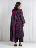 Edenrobe Allure Black Printed Khaddar 3-Piece Suit | EWU6A3-37121-3P