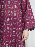 Edenrobe Allure Magenta Printed Khaddar 3-Piece Suit | EWU6A3-37128-3P
