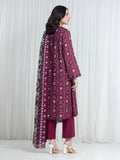 Edenrobe Allure Magenta Printed Khaddar 3-Piece Suit | EWU6A3-37128-3P
