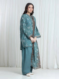 Edenrobe Allure Green Printed Khaddar 3-Piece Suit | EWU6A3-37136-3P