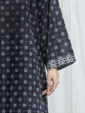 Edenrobe Allure Black Printed Khaddar 3-Piece Suit | EWU6A3-37174-3P