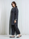 Edenrobe Allure Black Printed Khaddar 3-Piece Suit | EWU6A3-37174-3P