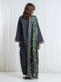 Edenrobe Allure Black Printed Khaddar 3-Piece Suit | EWU6A3-37174-3P