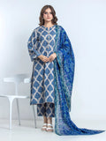 Edenrobe Allure Ash Grey Printed Khaddar 3-Piece Suit | EWU6A3-37177-3P