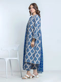 Edenrobe Allure Ash Grey Printed Khaddar 3-Piece Suit | EWU6A3-37177-3P