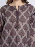 Edenrobe Allure Sage Printed Khaddar 3-Piece Suit | EWU6A3-37178-3P