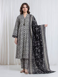 Edenrobe Allure Beige Printed Khaddar 3-Piece Suit | EWU6A3-37184-3P