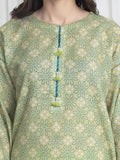 Edenrobe Allure Lime Printed Khaddar 3-Piece Suit | EWU6A3-37185-3P