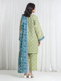 Edenrobe Allure Lime Printed Khaddar 3-Piece Suit | EWU6A3-37185-3P