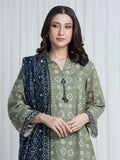 Edenrobe Allure Green Printed Khaddar 3-Piece Suit | EWU6A3-37189-3P