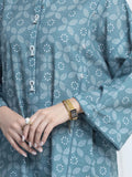 Edenrobe Allure Teal Printed Khaddar 3-Piece Suit | EWU6A3-37196-3P