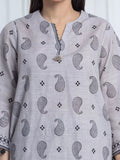 Edenrobe Allure Grey Printed Khaddar 3-Piece Suit | EWU6A3-37209-3P