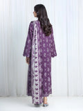 Edenrobe Allure Purple Printed Khaddar 3-Piece Suit | EWU6A3-37210-3P