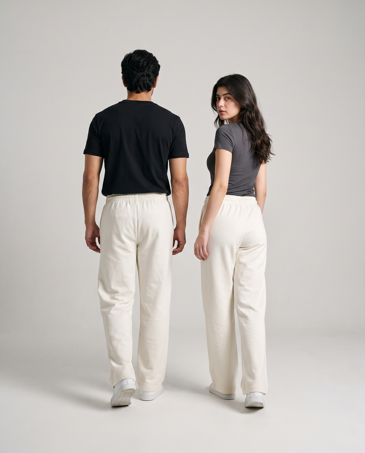 Imported Terry Trousers — Off-White Ecru