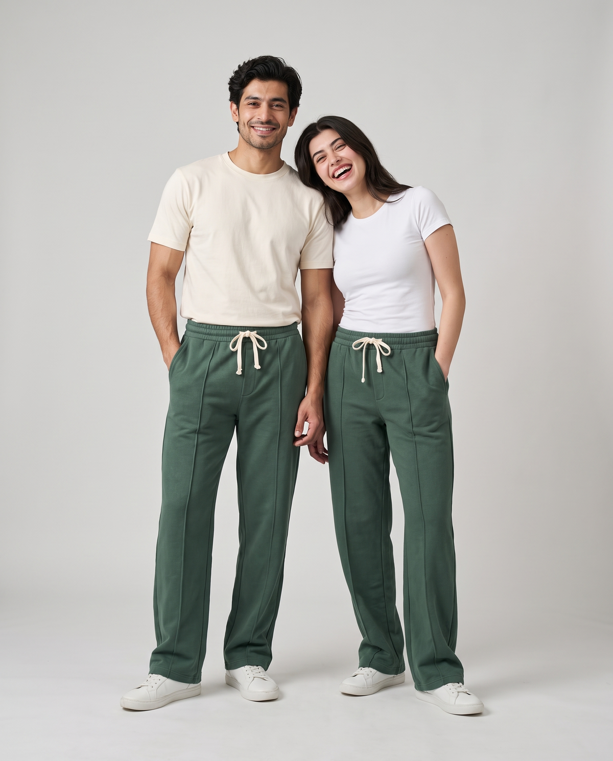Imported Terry Trousers — Forest Green