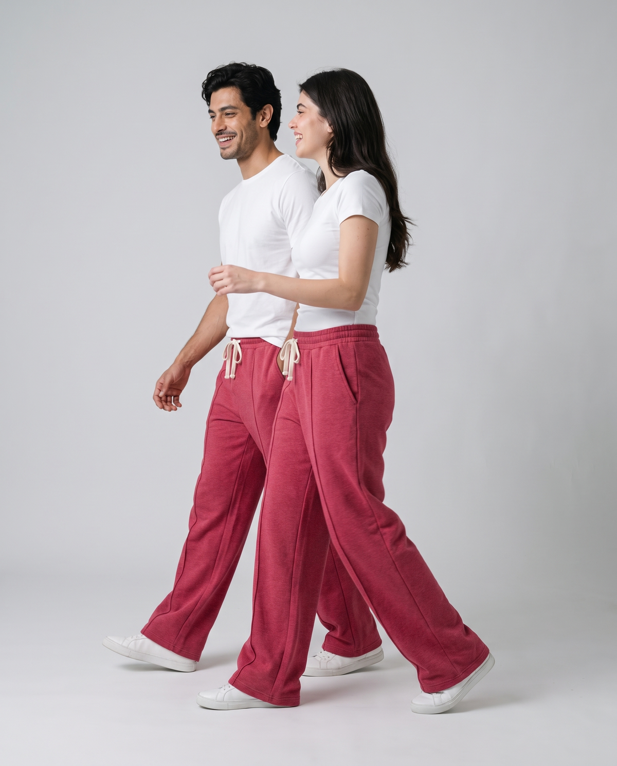 Imported Terry Trousers — Heather Raspberry