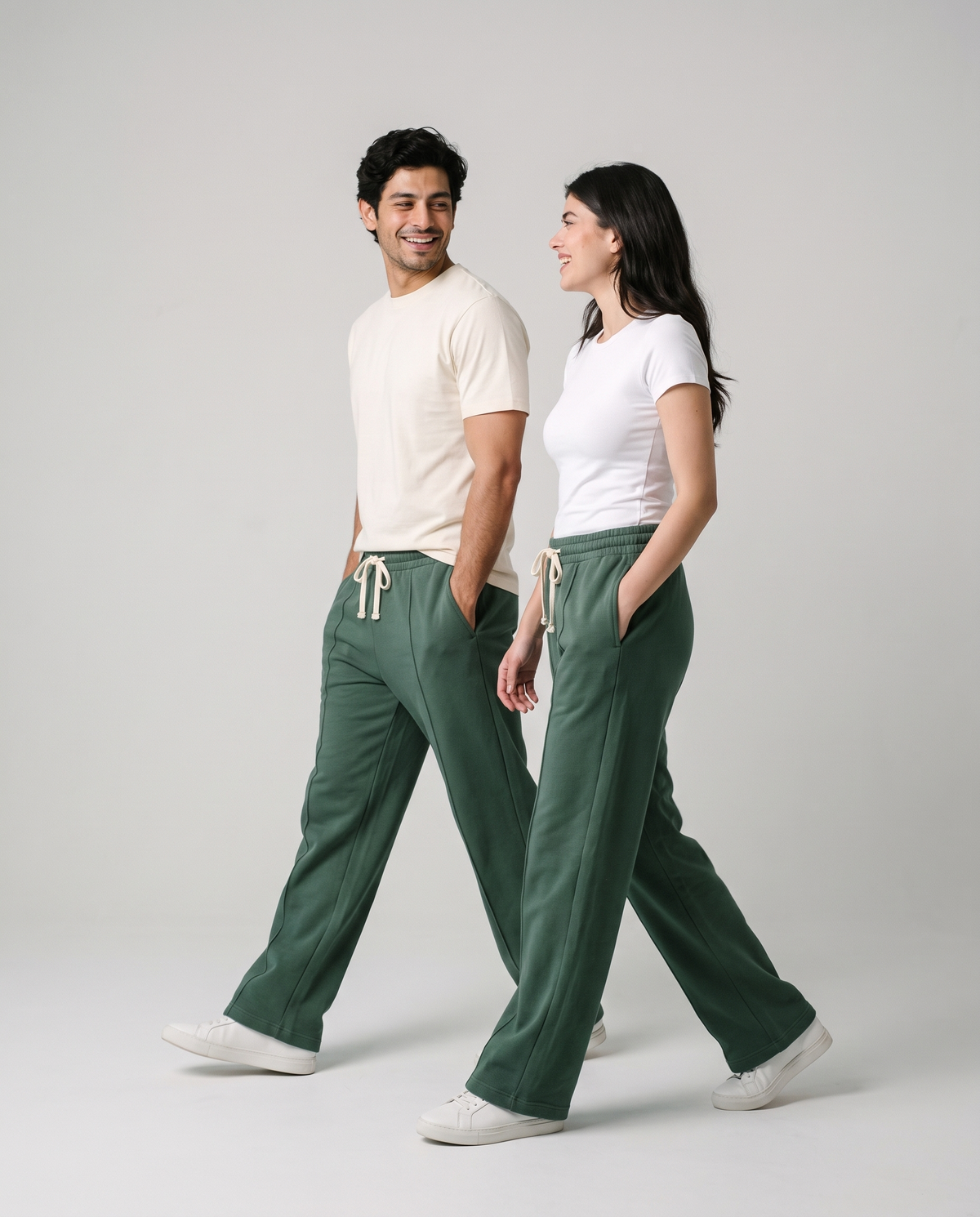 Imported Terry Trousers — Forest Green