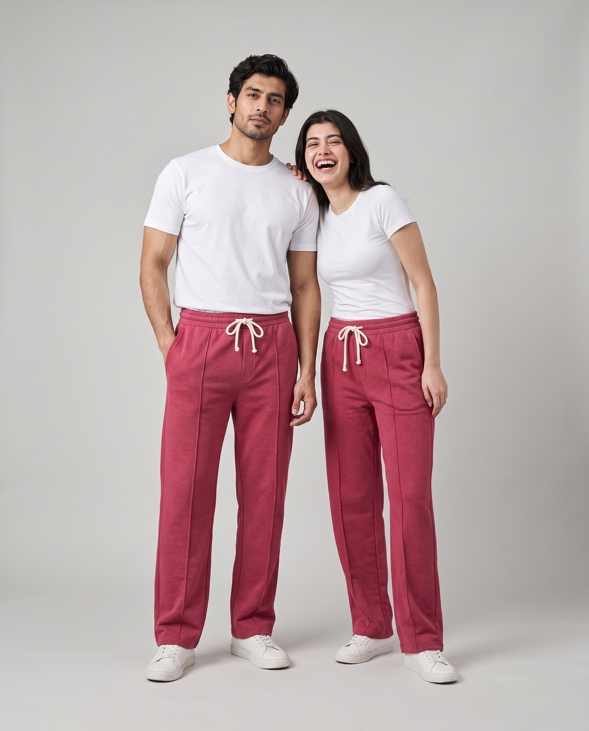 Imported Terry Trousers — Heather Raspberry