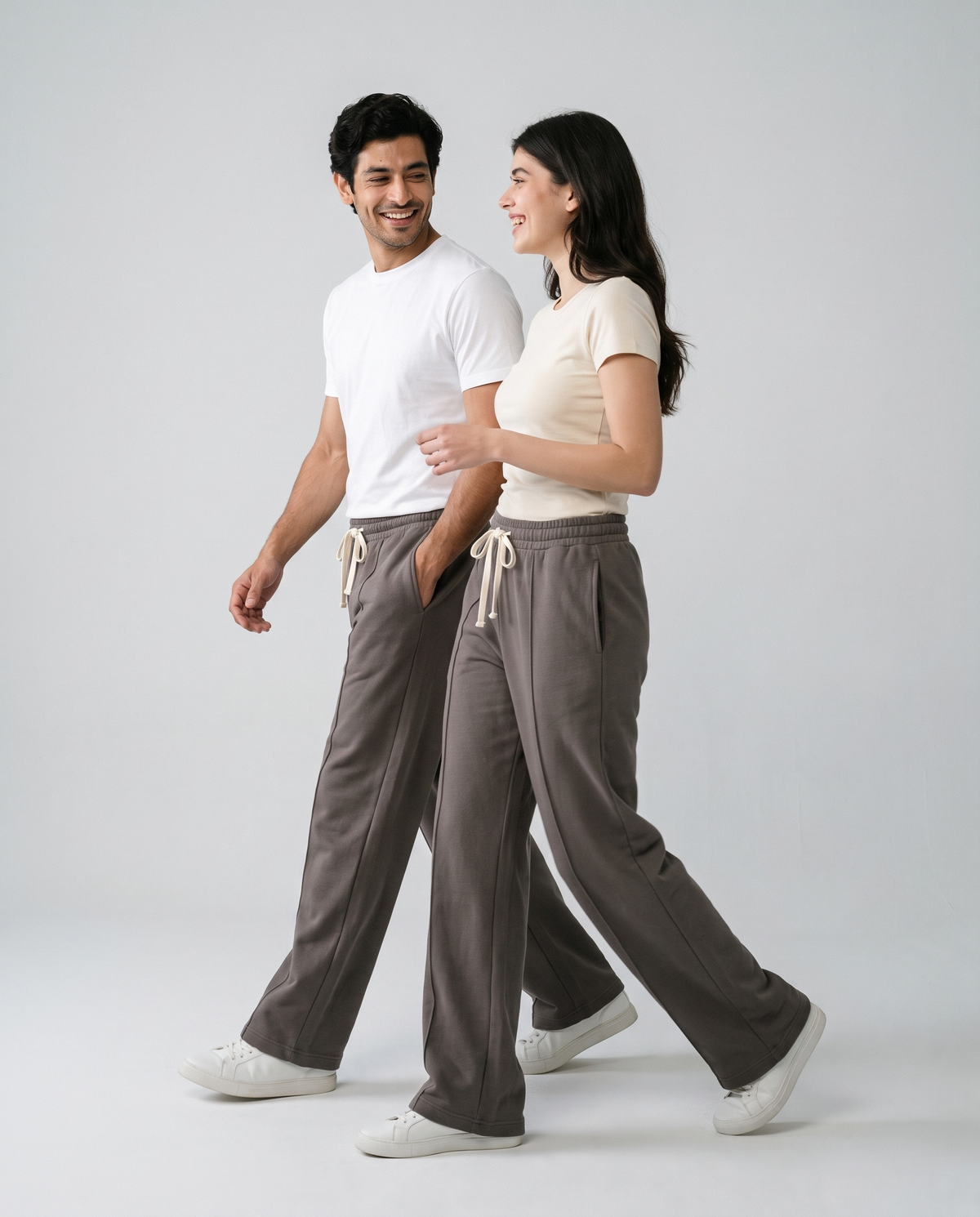 Imported Terry Trousers — Charcoal Taupe