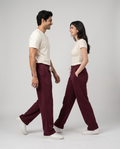 Imported Terry Trousers — Burgundy