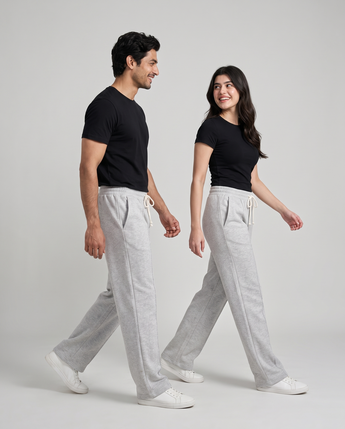 Imported Terry Trousers — Heather Grey