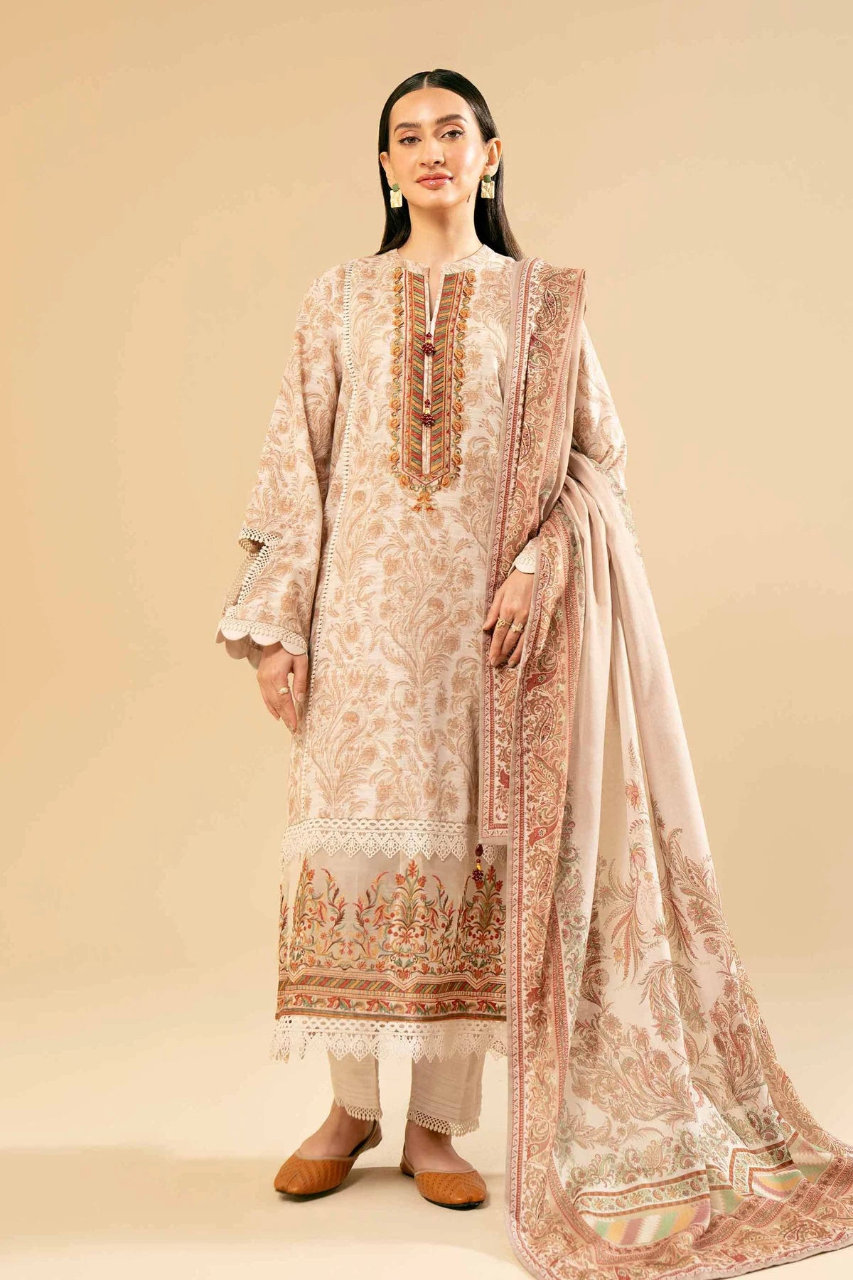 Nishat Linen Unstitched 3-Piece — Sand | 42405043