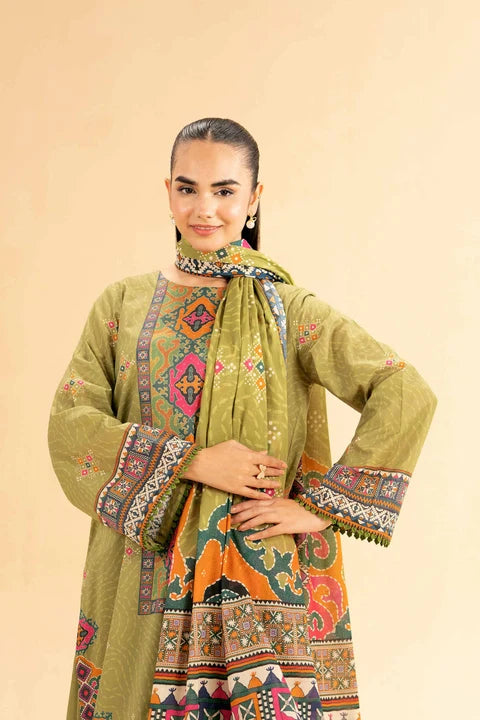 Nishat Linen Unstitched 3-Piece — Olive | 42503133