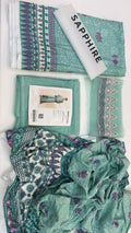 Sapphire Mint Embroidered Linen 3-Piece Suit | CL11-101