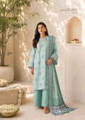 Sapphire Mint Embroidered Linen 3-Piece Suit | CL11-101