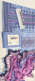 Sapphire Lilac Embroidered Linen 3-Piece Suit | CL11-103