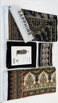 Sapphire Charcoal Embroidered Linen 3-Piece Suit | CL11-105