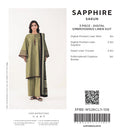 Sapphire Olive Embroidered Linen 3-Piece Suit | CL11-106