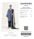 Sapphire Royal Blue Embroidered Linen 3-Piece Suit | CL11-108