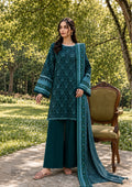 Sapphire Teal Tapestry Printed Linen 3-Piece Suit | CL16-152