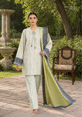 Sapphire Ivory Lime Printed Linen 3-Piece Suit | CL16-153