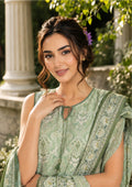 Sapphire Sage Garden Printed Linen 3-Piece Suit | CL16-159