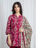 Edenrobe Allure Dark Pink Khaddar 3-Piece Suit | EWU6A3-37083-3P