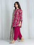 Edenrobe Allure Dark Pink Khaddar 3-Piece Suit | EWU6A3-37083-3P