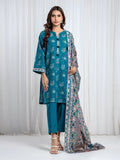 Edenrobe Allure Teal Khaddar 3-Piece Suit | EWU6A3-37071-3P
